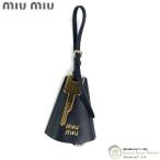 ミュウミュウ (MIUMIU) レザートリック キーホルダー チャーム クロシェット 5TL514 ブラック(未使用品)中古