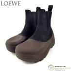 ロエベ (LOEWE) ラバー サイドゴア ショートブーツ シューズ 靴 982309 #42 ブラウン×ブラック(中古)