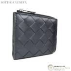 ボッテガ ヴェネタ (BOTTEGA VENETA) イントレチャート 二つ折りファスナーウォレット 二つ折り 財布 775546 ブラック メンズ(中古)