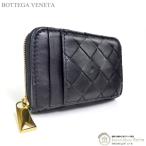 ボッテガ ヴェネタ (BOTTEGA VENETA) イントレチャート ラムスキン ジップアラウンドウォレット 財布 708590 ブラック(中古)