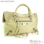 バレンシアガ (BALENCIAGA) ザ・シティ ラムスキン 肩掛け ショルダー 2way ハンド バッグ 115748 ベージュ(中古)