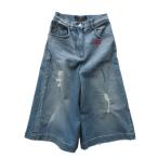 ドルチェアンドガッバーナ （DOLCE&GABBANA）ワイド デニム ハーフ パンツ ダメージ 36 インディゴ ウェア（中古）