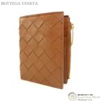 ボッテガ ヴェネタ （BOTTEGA VENETA） イントレ スモール 二つ折り ファスナーウォレット 財布 742330 ブラウン（中古）