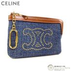 ショッピングセリーヌ セリーヌ （CELINE） スタッズ トリオンフ フック付き コイン カードポーチ （新品同様）中古
