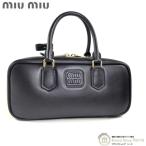 ミュウミュウ （MIUMIU） アルカディ ラージ レザー ハンド ショルダー バッグ 5BB148 ブラック（美品）中古