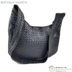 ボッテガ ヴェネタ （BOTTEGA VENETA） イントレチャート クロスボディ ホーボー ショルダー バッグ 142700 ブラック（中古）