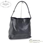 プラダ （PRADA） プラハンドル レザー 肩掛け セミショルダー プラスチックハンドル バッグ ブラック（中古）