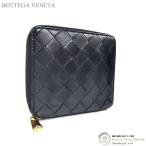 ショッピングボッテガ ボッテガ ヴェネタ （BOTTEGA VENETA） イントレチャート コンパクト ジップウォレット 二つ折り 財布 690572 ブラック（中古）