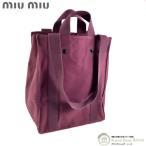 ミュウミュウ （MIUMIU） キャンバス 2way ハンド ショルダー トート バッグ ボルドー（中古）