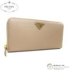 プラダ （PRADA） サフィアーノ トライアングルロゴ ラウンドファスナー 長財布 1ML506 ピンクベージュ（新品）