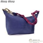 ショッピングMIUMIU ミュウミュウ （MIUMIU） ギャバジン ポーチ ミニバッグ 5NE841 インディゴブルー（中古）