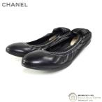  Chanel (CHANEL) балет плоская обувь COCO Mark стежок обувь #36 черный ( б/у )