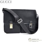  Gucci (GUCCI)mesenja- нейлон парусина × кожа бизнес сумка на плечо мужской 92538 черный ×SV металлические принадлежности ( б/у )