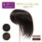 ショッピングウィッグ 返品OK 部分ウィッグ 人毛100% ヘアピース 女性 頭頂部 かつら 頭頂部ウィッグ 白髪隠し 人毛 ミセス ヘアーピース デイリートップウィッグL（SB+5cmタイプ）