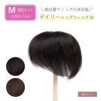 ショッピングウィッグ 返品OK 部分ウィッグ 人毛100% ヘアピース 女性 頭頂部 かつら 頭頂部ウィッグ 白髪隠し 人毛 ミセス ヘアーピース ウイック デイリートップウィッグM