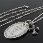 KENBLOOD ケンブラッド オーバルプレート＆クラシカルクロスネックレス ペンダント　シルバー 【KP-139SILVER】 【メンズ レディース・ユニセックスモデル】