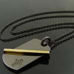 KENBLOOD ケンブラッド ドックタグ＆クロスストーンペンダント ネックレス ブラック ゴールド 【KP-244】【SilentMajority】【メンズ レディース・ユニセックス