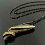 KENBLOOD ケンブラッド 勾玉＆スパイラルデザインペンダント ネックレス ブラック×ゴールド 【KP-246】【SilentMajority】【メンズ レディース・ユニセックスモ