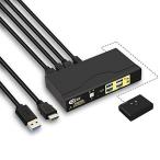 Yahoo! Yahoo!ショッピング(ヤフー ショッピング)CKLau USB3.0 HDMI KVM切替器、2入力1出力HDMI KVM スイッチ4K@60Hz、オーディオとUSB 3.0ハブ出力を搭載、ケー