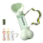 MEWOOFUN 犬用水入れ ウォーターボトル 犬 散歩グッズ 水筒 持ち運びやすい 水飲み器 ペット給水器 ゴミ袋付き 片手使用可 かわいい