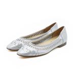 tiado French квадратное сетка Flat серебряный обувь женский бренд плетеный soft TIAD 1007 SV