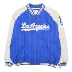  хорошая вещь MITCHELL&NESS Mitchell and nes Los Angeles *doja-s полоса куртка жакет блузон голубой 2XL мужской б/у одежда б/у 