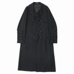  как новый Yohji Yamamoto POUR HOMME Yohji Yamamoto бассейн Homme 19AWteka. губчатая тыква пальто жакет длинный архив 1 черный мужской б/у одежда б/у 