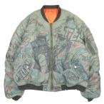  как новый MOWALOLAmowa роллер 24aw graffiti bomber jacket graph .ti Bomber жакет MA-1 повреждение обработка двусторонний M хаки мужской б/у одежда б/у 