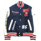  хорошая вещь TOMMY JEANS Tommy джинсы куртка с логотипом жакет блузон Logo вышивка нашивка средний хлопчатник S темно-синий × белый мужской б/у одежда б/у 