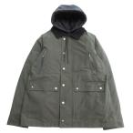  прекрасный товар LACOSTE Lacoste 3WAY охота пальто жакет блузон внешний средний хлопчатник BH019J размер 48 зеленый × черный мужской б/у одежда б/у 