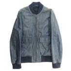  прекрасный товар MARTIN MARGIELA Martin Margiela 11AW кожа Bomber жакет блузон Vintage бритье обработка 46 темно-синий мужской б/у одежда б/у 