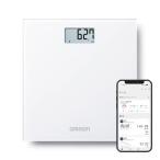 オムロン 体重計 ホワイト HN-300T2-JTW スマホ連動 データ自動転送 自動認識 乗るだけで測定開始 シンプルでおしゃれなデザイン
