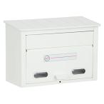 グリーンライフ ポスト 壁掛け日本製 スチール製 A4サイズ対応 南京錠取付可 ホワイト FH-30W