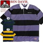 BEN DAVIS ラガーシャツ ベンデイビス ビッグシルエット ラグビーシャツ メンズ ゴリラアイコンタグ 太ボーダー 切り替え 襟付き 半袖 トップス BEN-1549