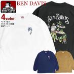 BEN DAVIS Tシャツ ベンデイビス ゴリラ イラスト 刺繍 長袖Tシャツ メンズ ロンT ピーチ起毛 ボタニカルデザイン BEN-2171
