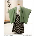 ３歳 男の子 七五三 レンタル d3063 着物レンタル フルセット 753 子供着物 袴 人気 かわいい シンプルモダン×グリーン