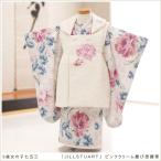 ３歳女の子 着物 七五三レンタル 被布セット f1427 子供着物 人気 レトロ かわいい 753 着物レンタル 「JILLSTUART」ピンククリーム慶び想麗華