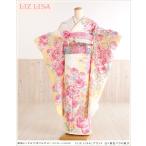 振袖レンタル 結婚式 成人式 fb1124 結納 卒業式 振り袖 古典 レトロ モダン furisode 着物レンタル 人気 かわいい 「LIZ LISA」ブランド 白×黄色バラの歓び