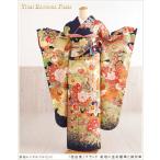 桂由美 振袖レンタル 結婚式 成人式 fb1347 結納 卒業式 春の成人式 振り袖 古典 レトロ 着物レンタル 人気 豪華 高級 プレミアム 紺地に金彩慶華と御所車