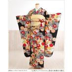 振袖レンタル 結婚式 成人式 fp1239 結納 卒業式  振り袖 古典 レトロ 着物レンタル 人気 かわいい 「玉城ティナ×キスミス」黒地に絢爛彩り慶花