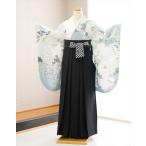 ショッピング袴 卒業式 女 袴レンタル oh5142-3 女袴フルセット 大学 短大 専門学校 謝恩会 着物レンタル 卒業袴 二尺袖 「舞姫」ブランド 白地に水色絢爛慶華×黒市松袴