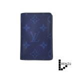 [ б/у ] Louis Vuitton футляр для карточек бур nai The -duposhu кобальт ( голубой ) M30301 бесплатная доставка 