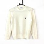 Yahoo! Yahoo!ショッピング(ヤフー ショッピング)★10％OFF価格★【超美品】Jack Bunny ジャックバニー 長袖ニットセーター アイボリー ウール混 ロゴワッペン シンプル レディース 1[M] ゴルフウェア