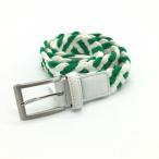 40%OFF цена |( прекрасный товар )Jack Bunny Jack ba колено сетка ремень зеленый × белый вязаный серебряный пряжка женский Golf одежда 