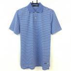 30%OFF価格／(美品)Ralph Lauren RLXラルフローレン 半袖ポロシャツ ライトブルー×白 ボーダー柄 総柄  メンズ XS ゴルフウェア