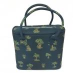 Yahoo! Yahoo!ショッピング(ヤフー ショッピング)ロサーセン カートバッグ ダークネイビー×グリーン ヤシの木柄総柄 保冷 ゴルフ Rosasen （美品）／30％OFF価格