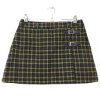23 район Golf с хлопком юбка серый × желтый в клетку общий рисунок боковой ремень женский 0(S) Golf одежда 23 район ( прекрасный товар )