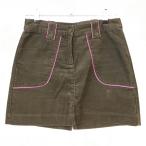 ナイキ コーデュロイスカート ブラウン×ピンク 一部チェック レディース 4 ゴルフウェア NIKE （美品）／SALE価格