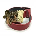 ( прекрасный товар )le coq sportif Le Coq верх тип ремень красный Gold Logo пряжка женский Golf одежда 