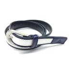  Le Coq ремень белый × темно-синий серебряный пряжка женский Golf одежда le coq sportif ( прекрасный товар )|10%OFF цена 